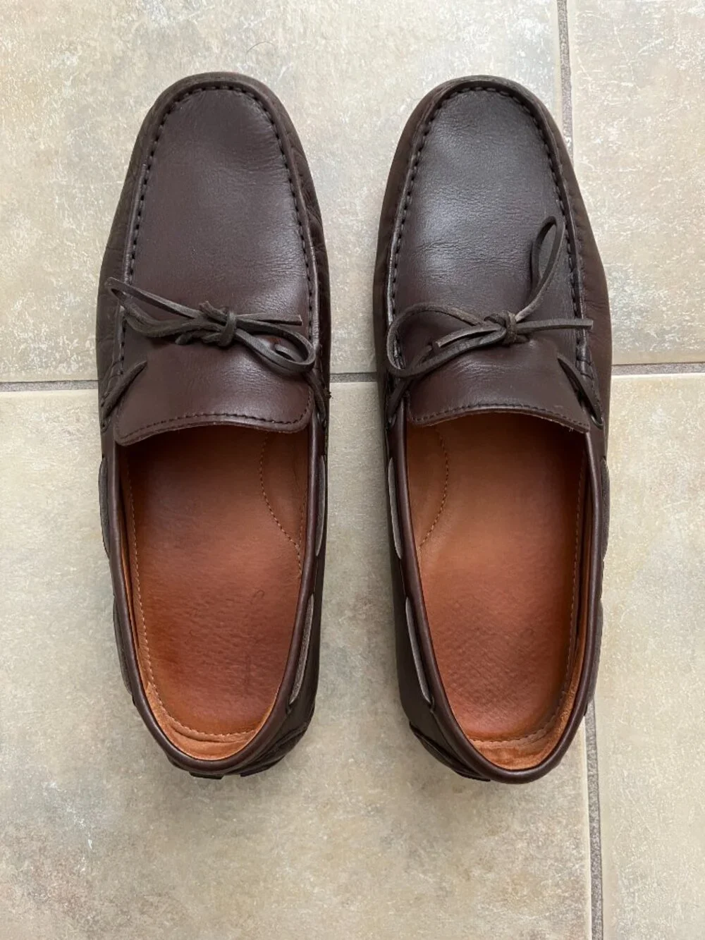 J. Crew Kenton Driving Moccasin Loafers in Italian leather Dark Brown Size 10.5